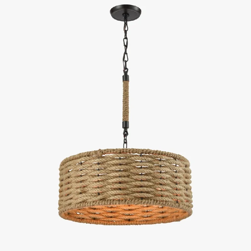 Banks Woven Rope Drum Chandelier