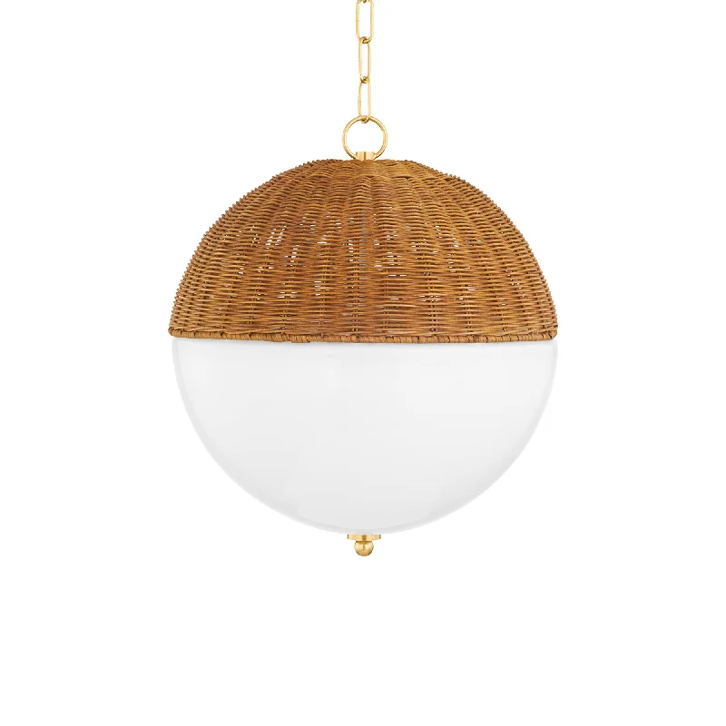 Beau Rattan Globe Pendant