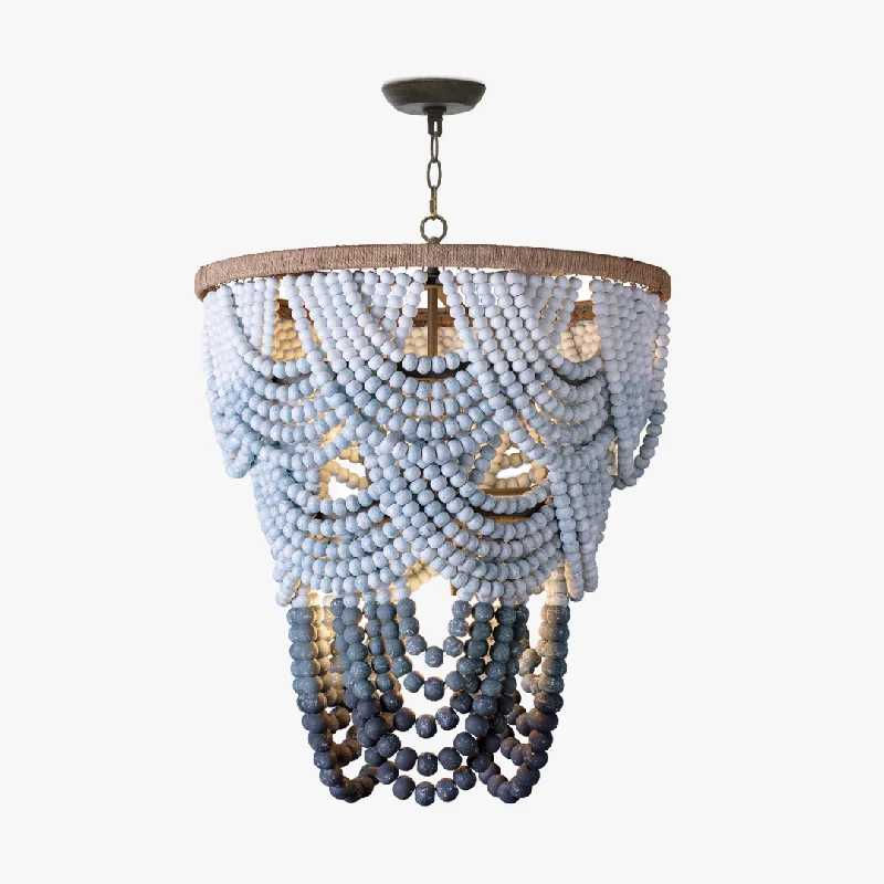 Ombre Wood Bead Chandelier