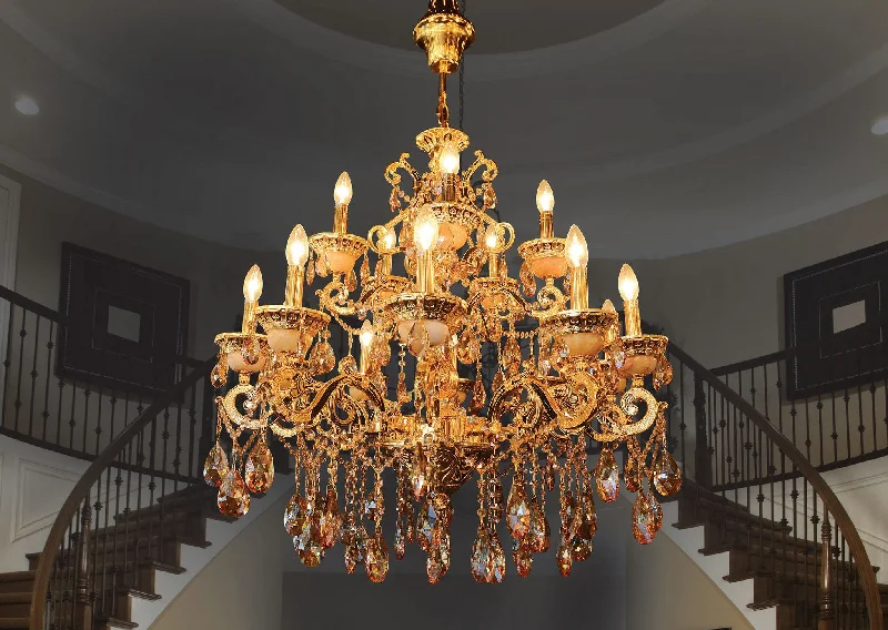 Chandelier 5039-10+5 Gd+Bl