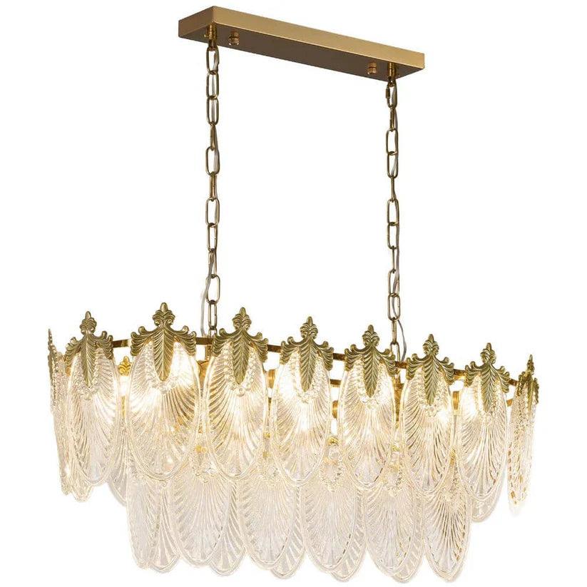 Crystal Leaflet Linear Chandelier