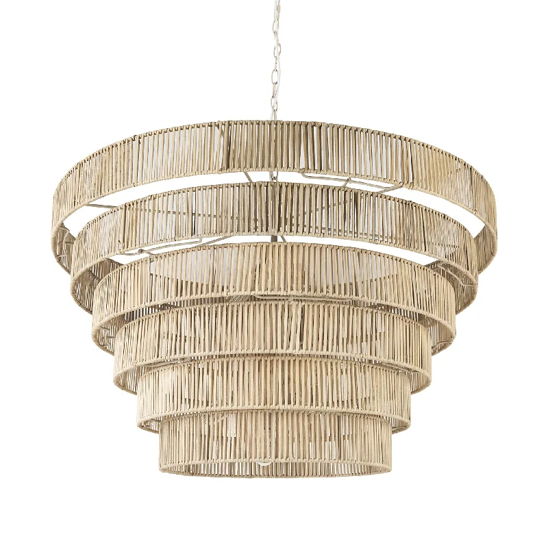 Light Brown Six Tier Hanging Chandelier