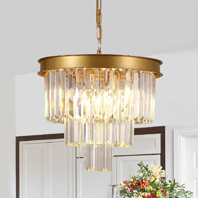 Modern Crystal Chandeliers Ceiling Pendant Light Fixture for Living Room Dining Room Foyer Kitchen Entryway