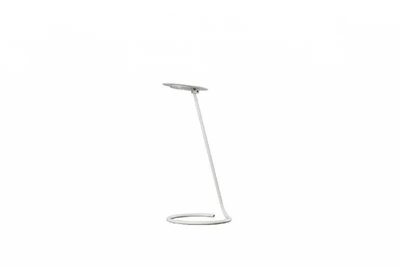 15" White Metal Desk Table Lamp With White Shade