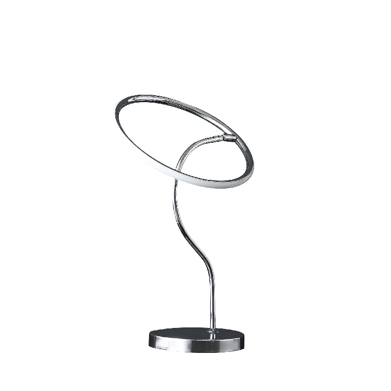 26" Silver Halo Ring LED Desk Table Lamp