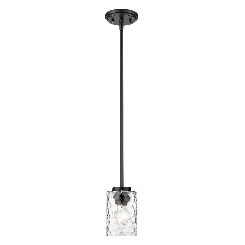 Black Metal and Glass Mini Pendant Hanging Light