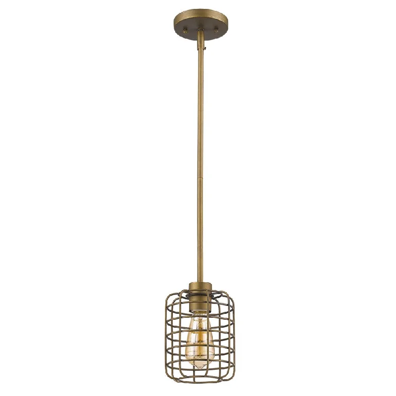 Brushed Gold Metal Cage Hanging Light