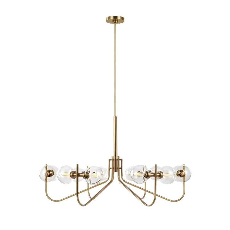 Chandelier Verne Ellen DeGeneres 12 Lamp Burnished Brass 41 x 38-1/2 Inch