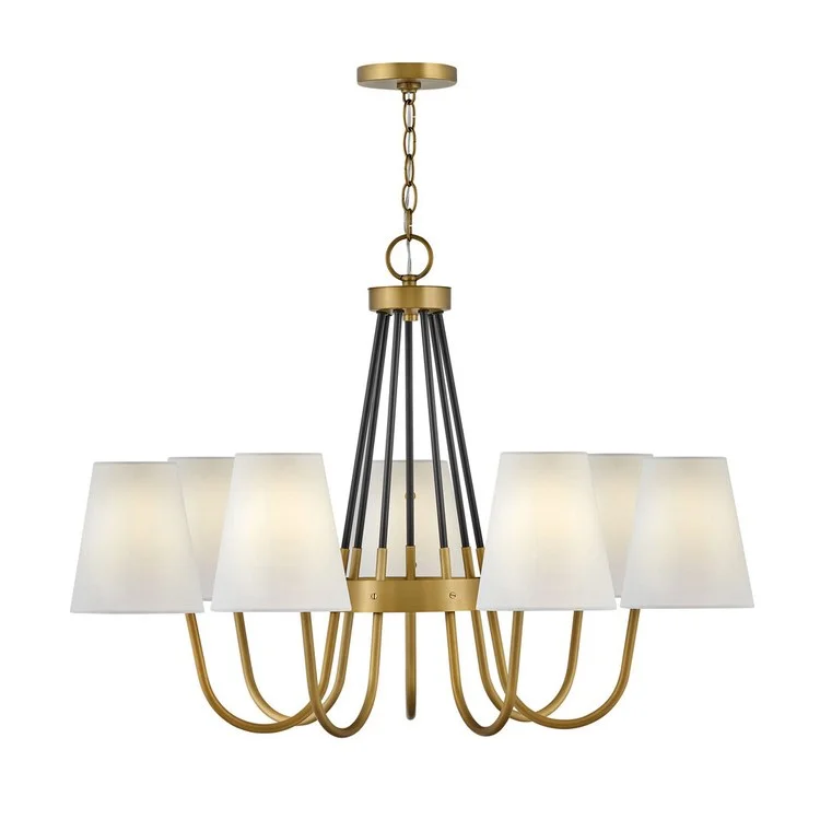 Chandelier Aston 1 Tier Large 7 Lamp Heritage Brass 60 Watts 31-1/2 x 31-1/2 x 27-3/5