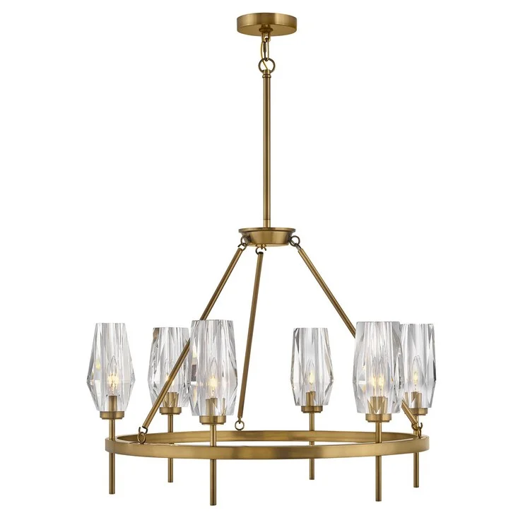 Chandelier Ana 1 Tier Medium 6 Lamp Heritage Brass 60 Watts