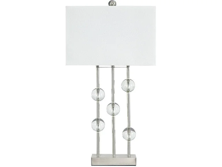 Jaala Metal Lamp  Clear/Silver Finish by Ashley Furniture