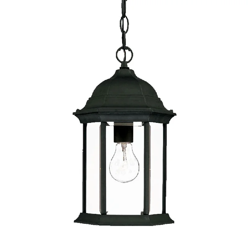 Matte Black Glass Lantern Hanging Light