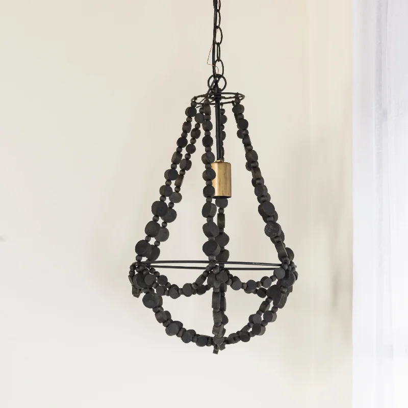 Metal And Wood Pendant Light with  Ceiling Canopy