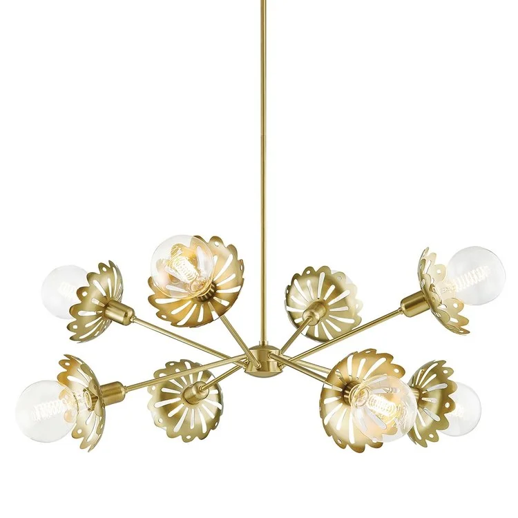 Chandelier Alyssa 8 Lamp Aged Brass