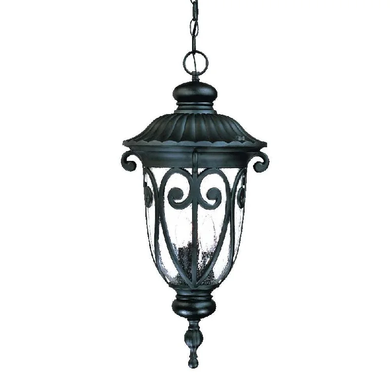 Naples 3-Light Matte Black Hanging Light