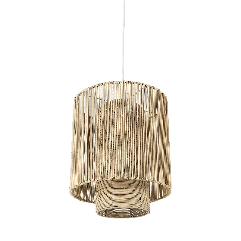 Natural Cane Cylindrical Hanging Pendant Light