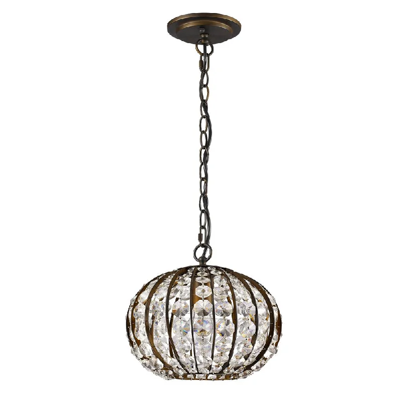 Olivia 1-Light Oil-Rubbed Bronze Crystal Globe Pendant