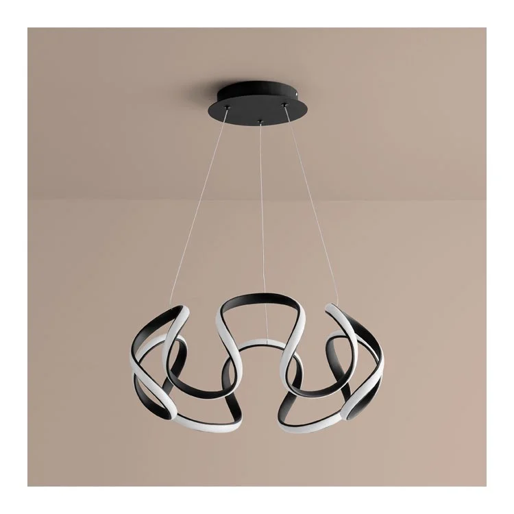 Cirro Single-Light 22" Chandelier - Black