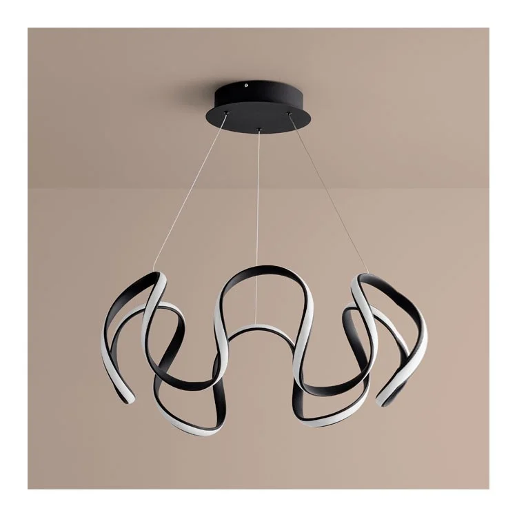 Cirro Single-Light 28" Chandelier - Black