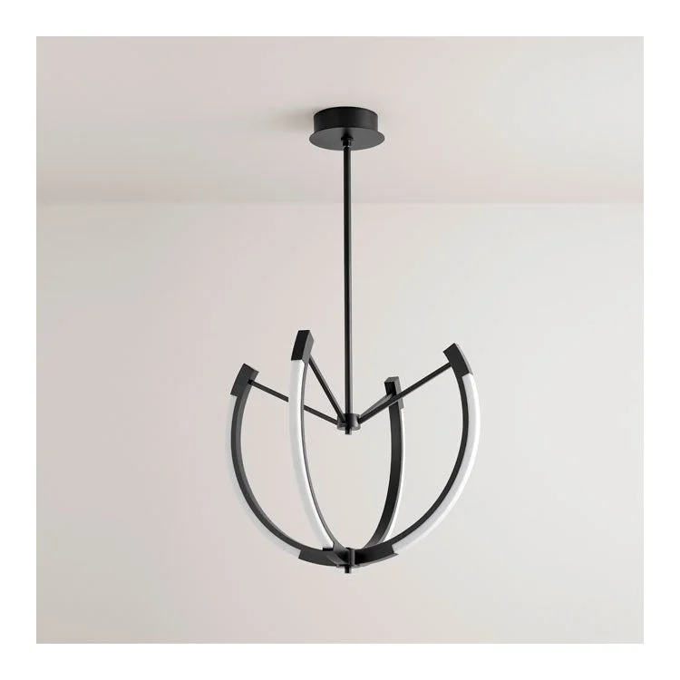 Utopia Four-Light 28" LED Chandelier - Black