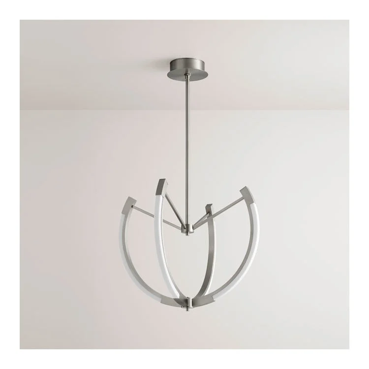 Utopia Four-Light 28" LED Chandelier - Satin Nickel