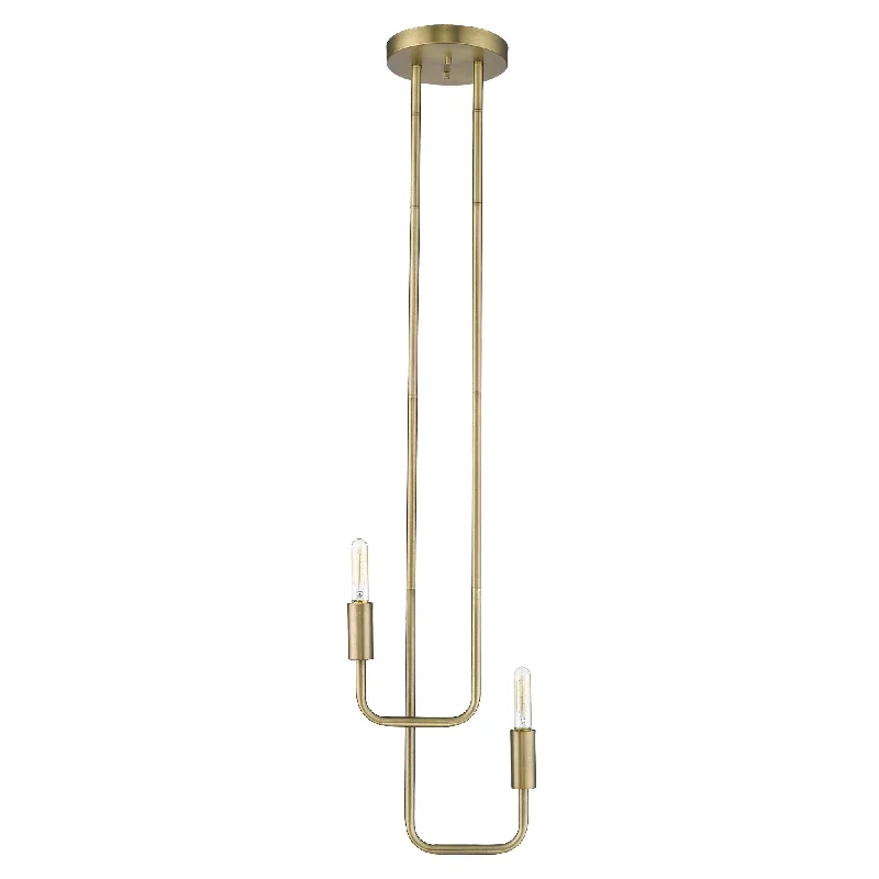 Perret 2-Light Aged Brass Pendant