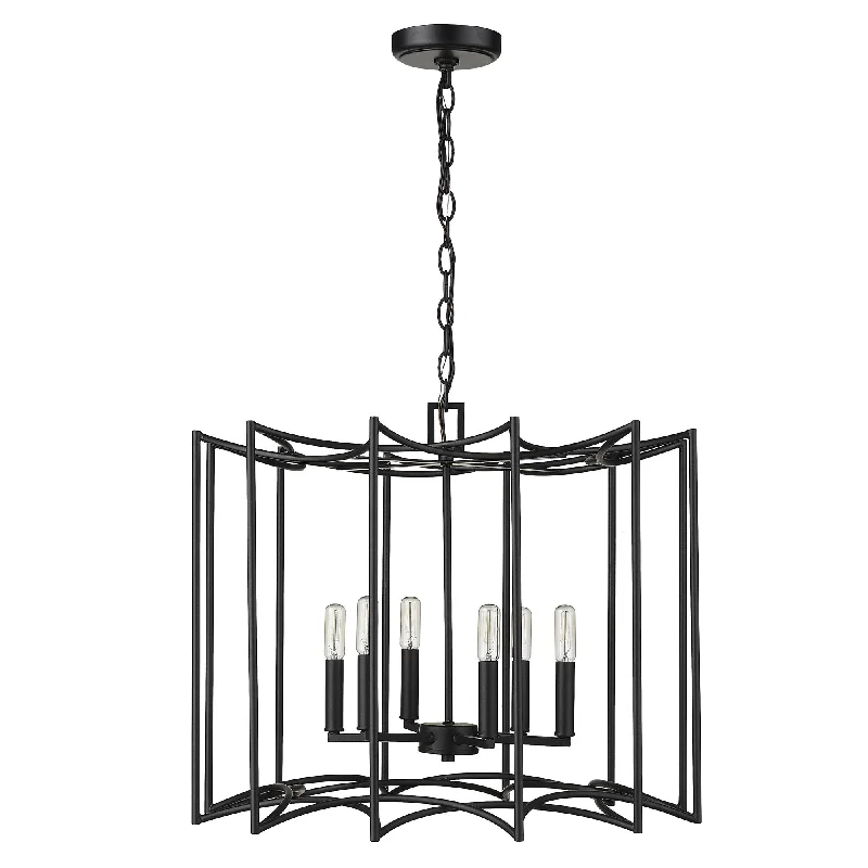 Rhian 8-Light Matte Black Pendant