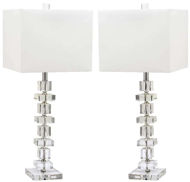 Safavieh Ashford 28.5 Inch H Crystal Table Lamp 12" x 12" x 28.5" Clear