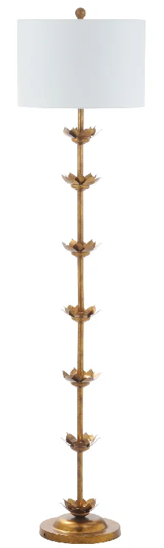 Safavieh Celvin Leaf 63.5 Inch H Floor Lamp 15" x 15" x 63.5" Gold