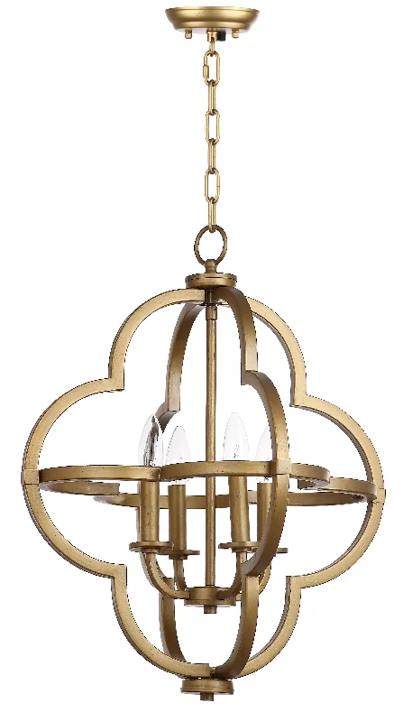 Safavieh Kiera Inch Dia Adjustable Dark Grey Pendant 18.5" x 18.5" x 22.5 - 94.5" Gold