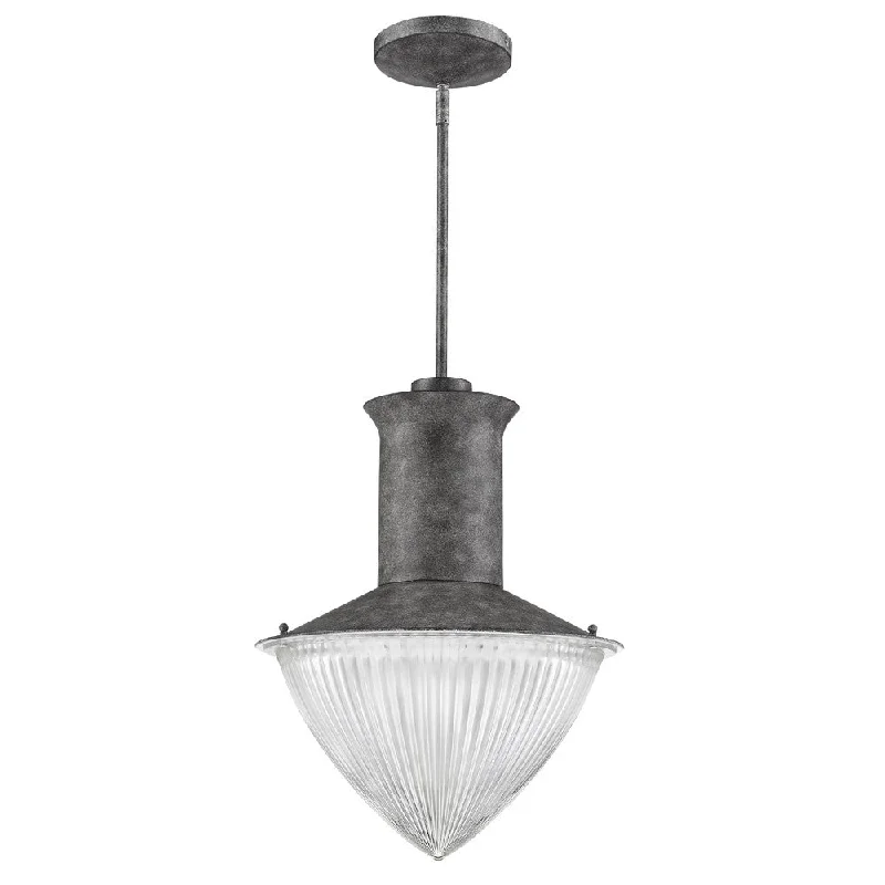 Skylar 1-Light Ash Pendant With Halophane Glass Shade