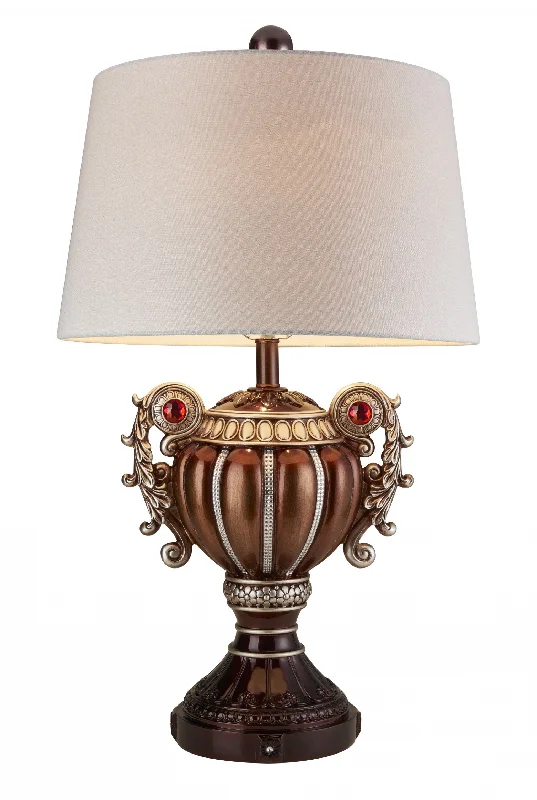 Tall Bronze Urn Shaped Table Lamp