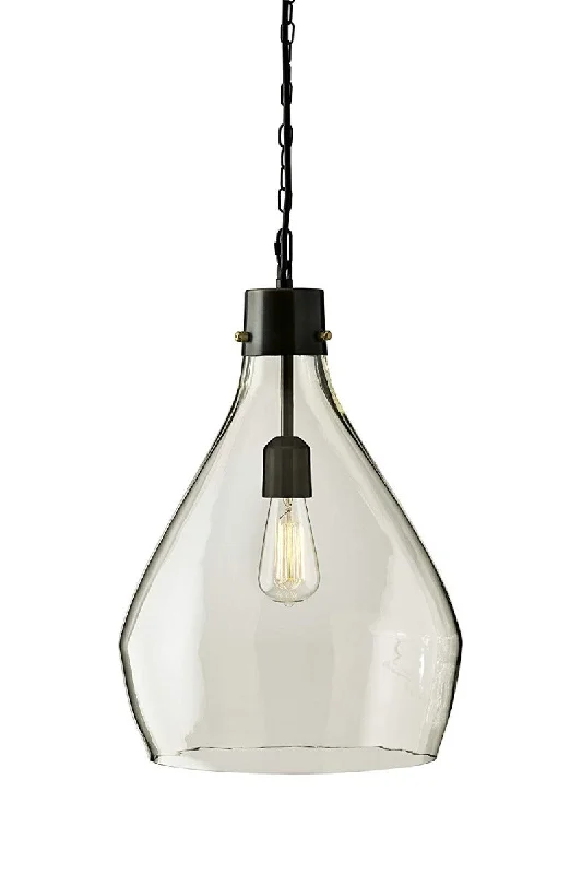 Avalbane Glass Pendant Light (1/CN) Clear/Gray by Ashley Furniture