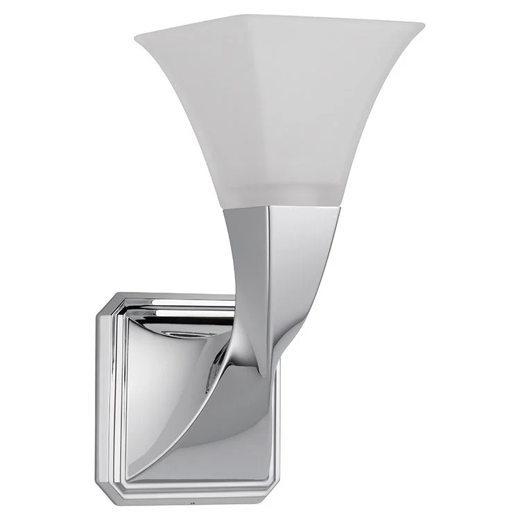 Virage Single Light Bathroom Wall Sconce with Fluted Glass Diffuser