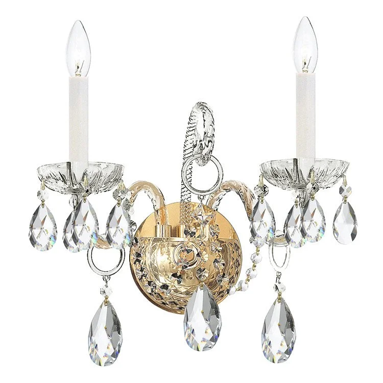 Traditional Crystal Two-Light Wall Sconce