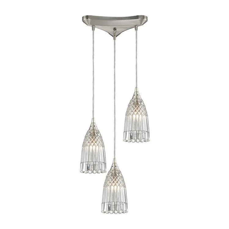 Kersey Three-Light Triangular Pan Pendant