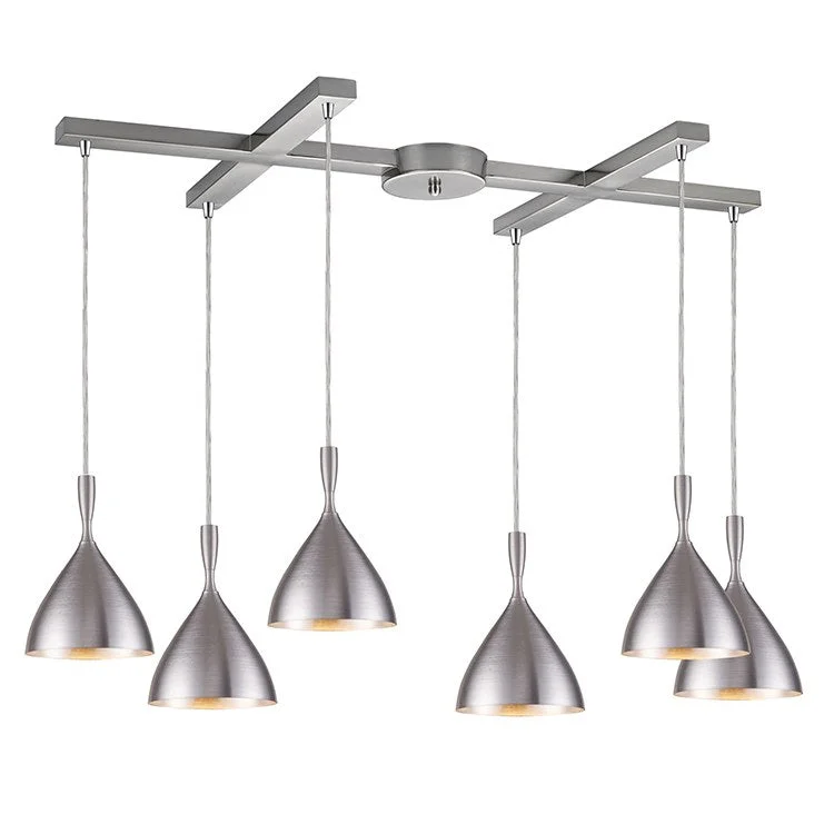 Spun Aluminum Six-Light Pendant