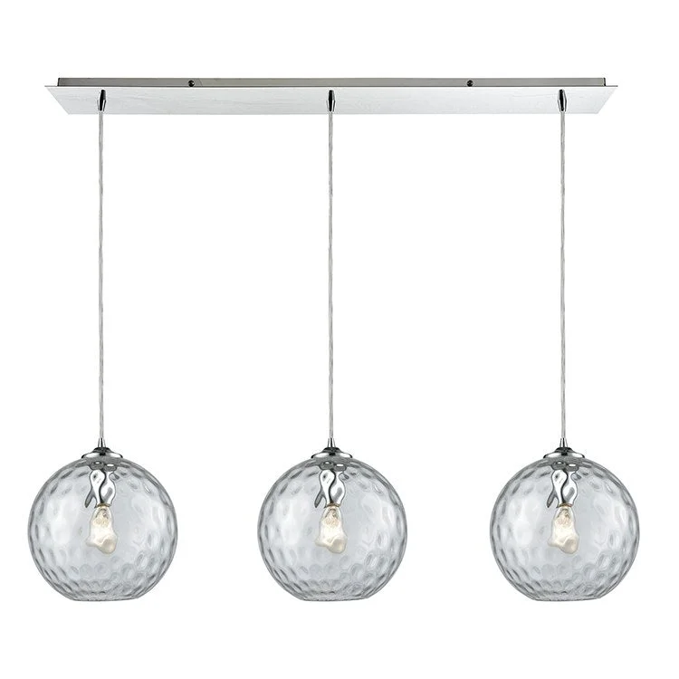 Watersphere Three-Light Linear Pendant