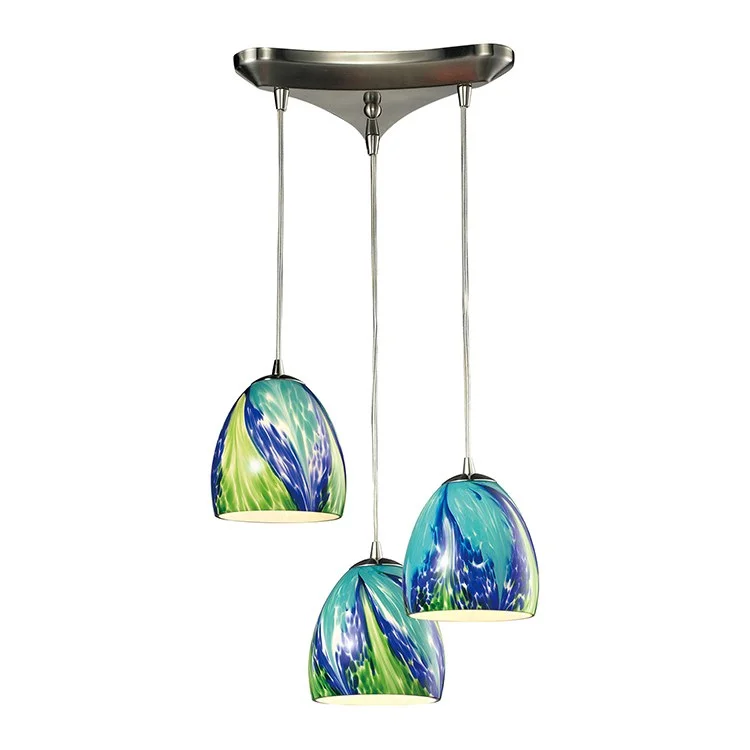 Colorwave Three-Light Triangular Pan Pendant