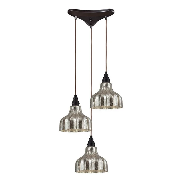 Danica Three-Light Triangular Pan Pendant