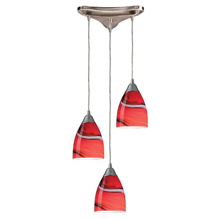 Pierra Three-Light Triangular Pan Pendant