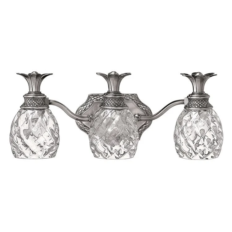 Plantation Three-Light Bathroom Lighting Fixture