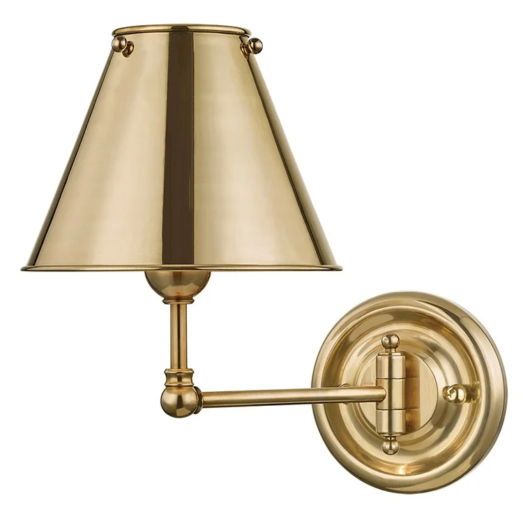 Classic No.1 Single-Light Swing Arm Wall Sconce with Metal Shade by Mark D. Sikes