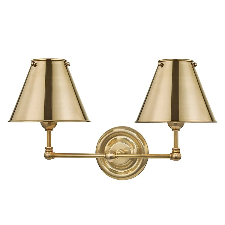 Classic No.1 Two-Light Wall Sconce with Metal Shade by Mark D. Sikes