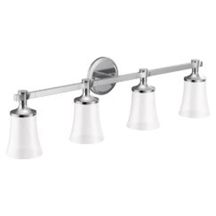 Bath Light Flara Vanity 4 Lamp Chrome Glass or Shade Frosted