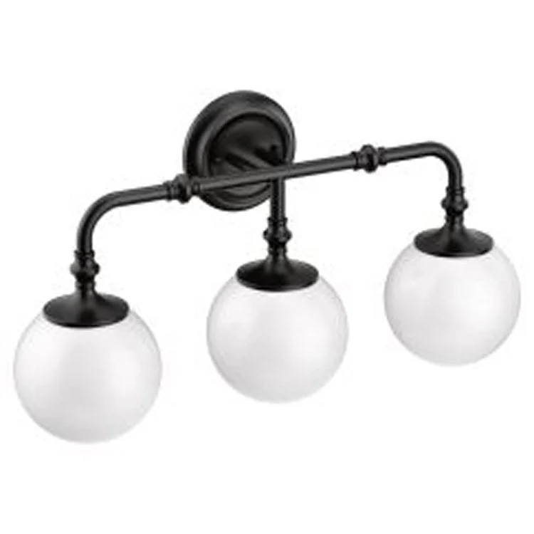 Bath Light Colinet Vanity 3 Lamp Matte Black Glass or Shade Frosted