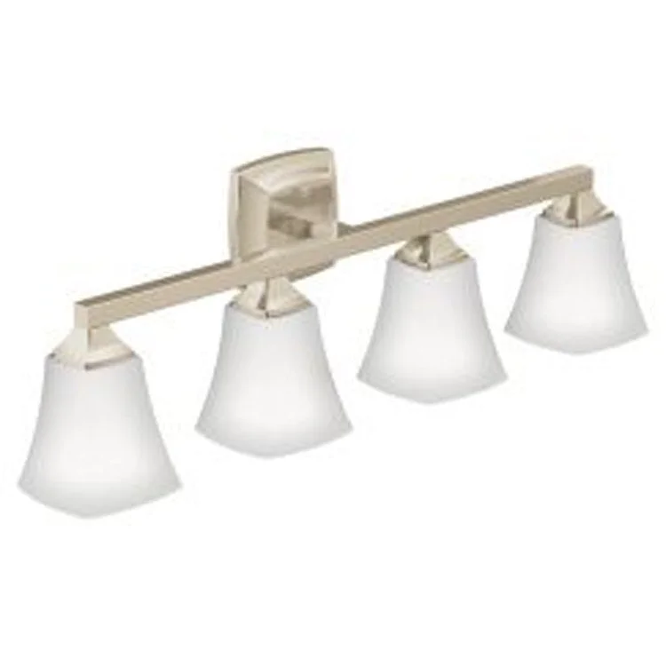 Bath Light Voss Vanity 4 Lamp Polished Nickel Glass or Shade Frosted