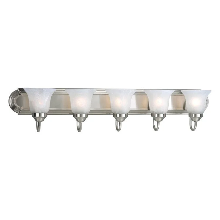 Alabaster Glass Five-Light Bath Lighting Fixture