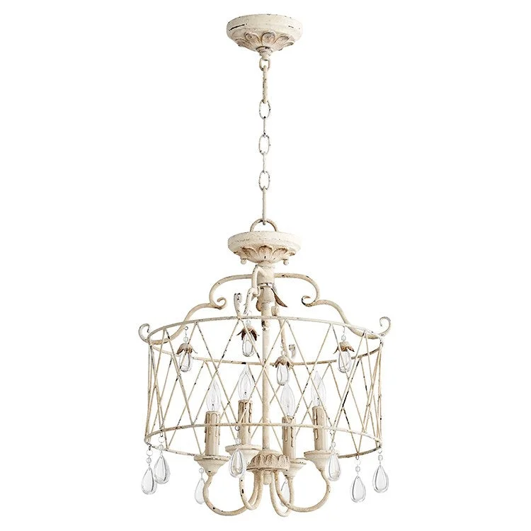 Venice Four-Light Convertible Semi-Flush Mount Ceiling Fixture/Pendant