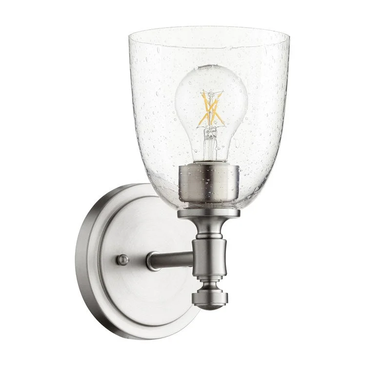 Rossington Single-Light Wall Sconce with Clear Seeded Glass Shade